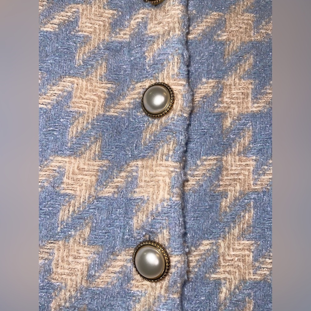STORETS Lori Houndstooth Sz M In Skyblue - Picture 3 of 6